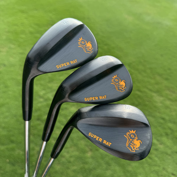 Super Rat Golf Wedges - Stainless Steel, Full Cnc Milled Face, 115G Stiff Shaft, Rubber Grip - Right Handed, Men's