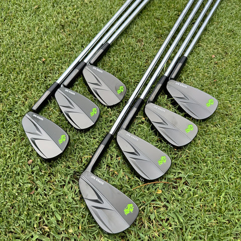 Super Rat Forged Golf Iron Set, Men's Right Hand, Stainless Steel Head, Steel Shaft, Rubber Grip, S-Stiff Flex, 4-PW (7 Clubs)